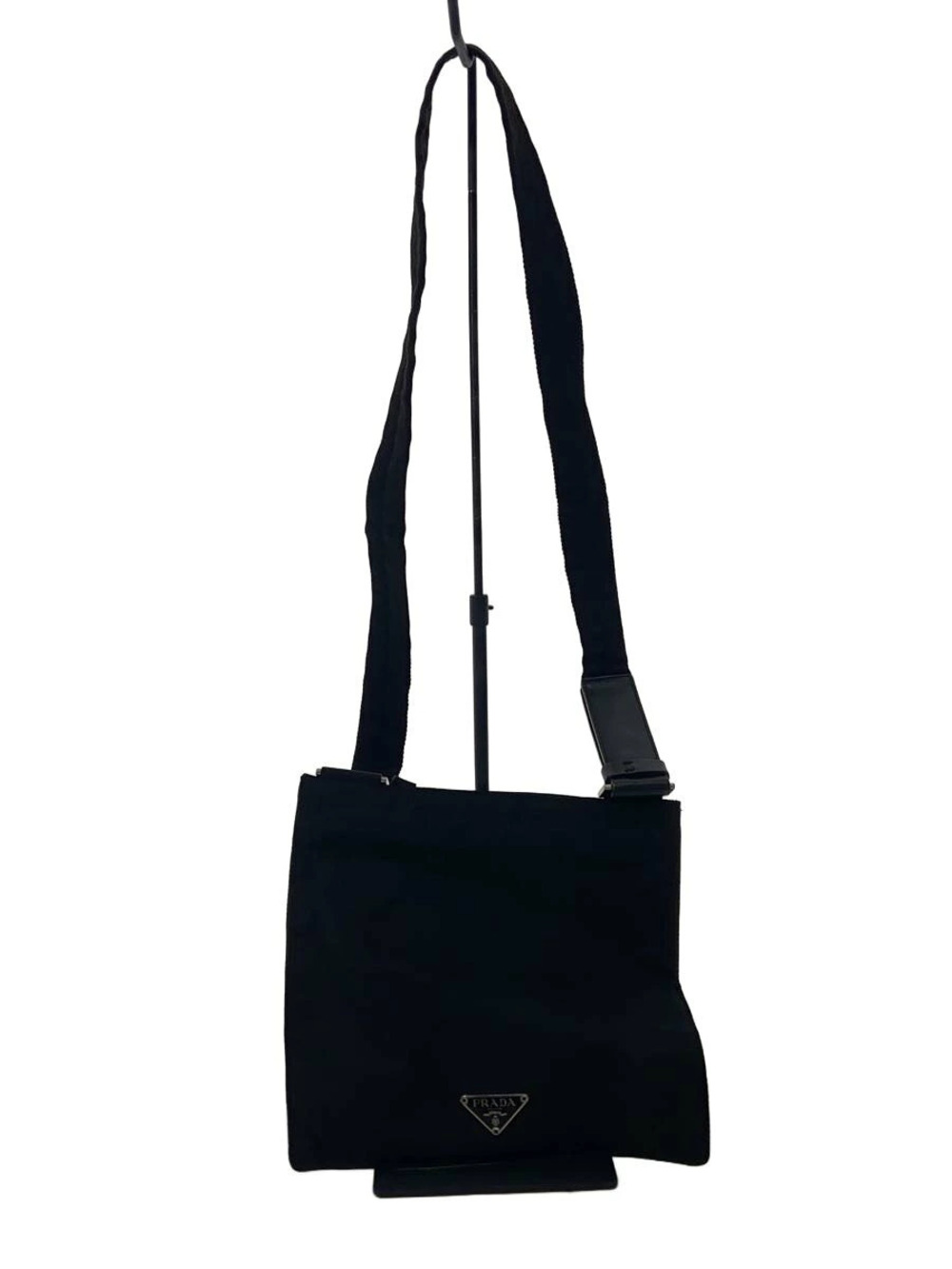 Prada Flat Crossbody Bag Black